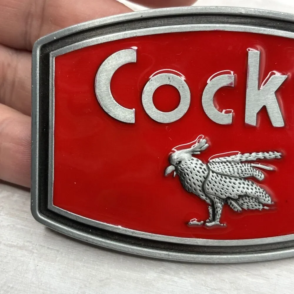 Y2K Men Cocky red belt buckle tv show bone classic hardware vintage retro whimsy